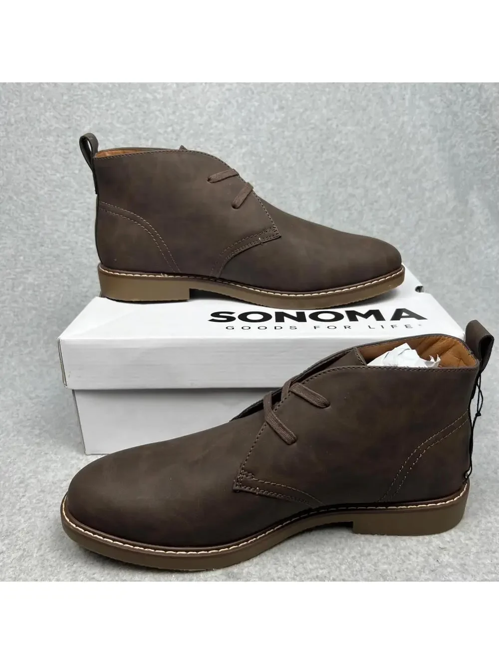 Sonoma Faux leather Chukka Mens Ankle Boots 11.5 Neutral Classic